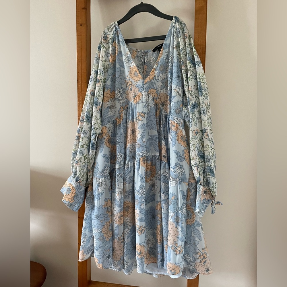 J.Crew floral long sleeve mini dress
